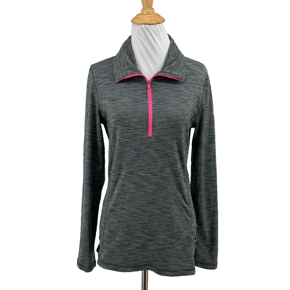 Nike Shirt Womens S Small Gray Pink Golf Dri Fit Tour Performance Long Sleeve